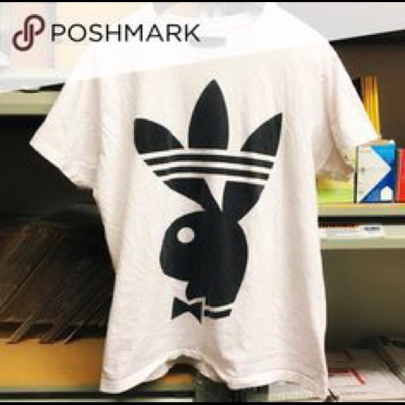 PLAYBOY ADIDAS PLAYDIDAS AINTNOBODYCOOL WHITE SHRT - Picture 3 of 3